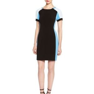DKNY Black and Blue Shift Dress Size 8